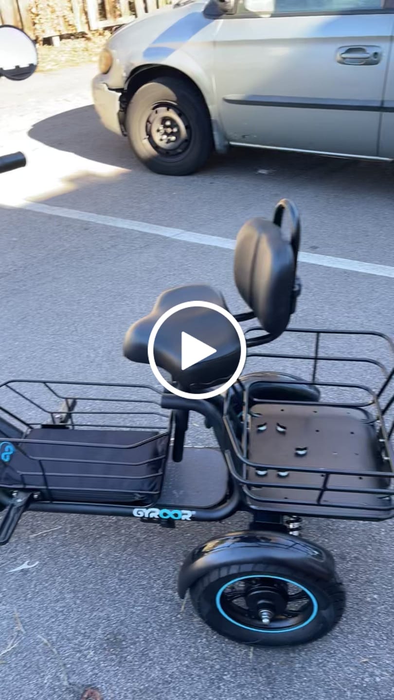 Customer video review of Gyroor C5 Electric Trike with Removable Dual Baskets,1000W(Peak) & 30Miles