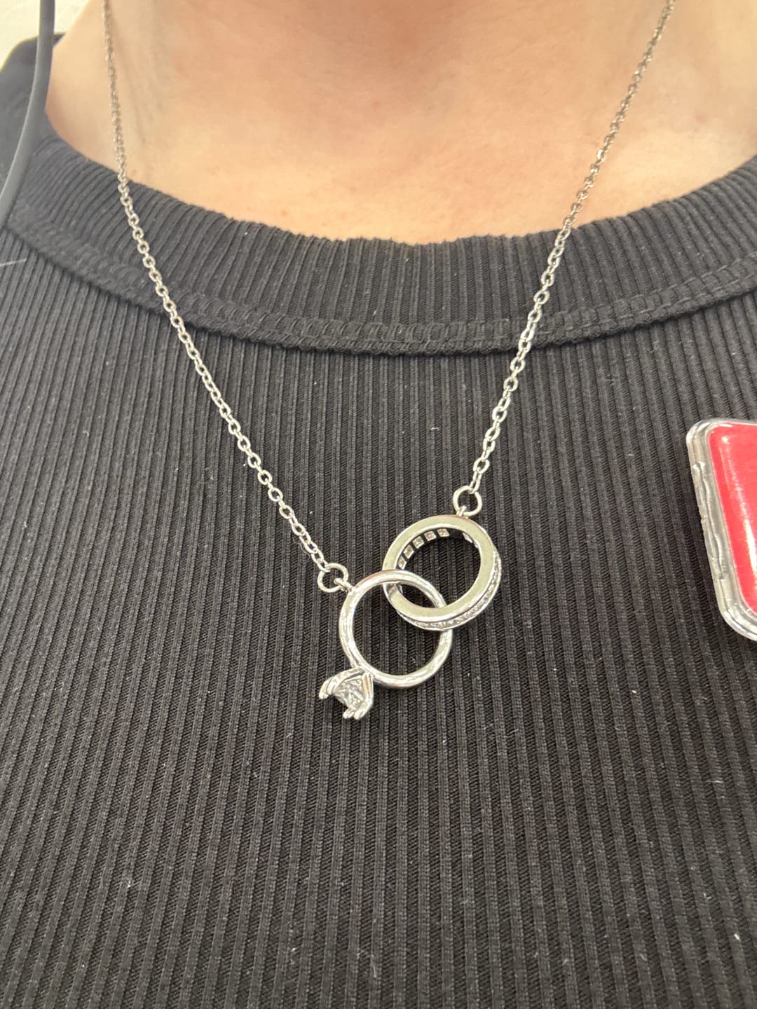 Customer photo review of Promise Ring Necklace