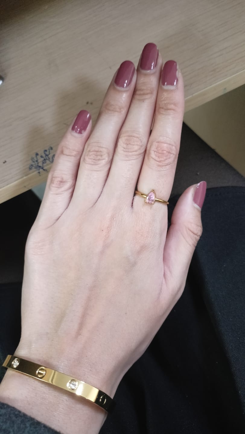 Customer photo review of Droplet Blush Ring