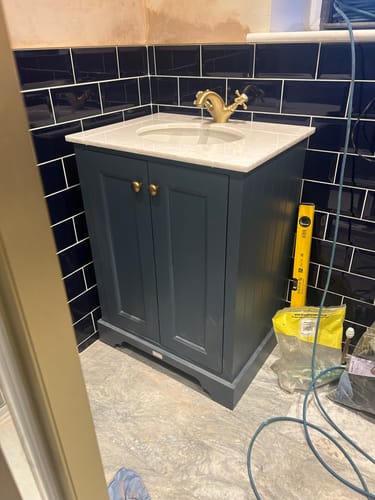 Customer photo review of Bayswater 600mm Vanity & Single Bowl Marble Top - Stiffkey Blue