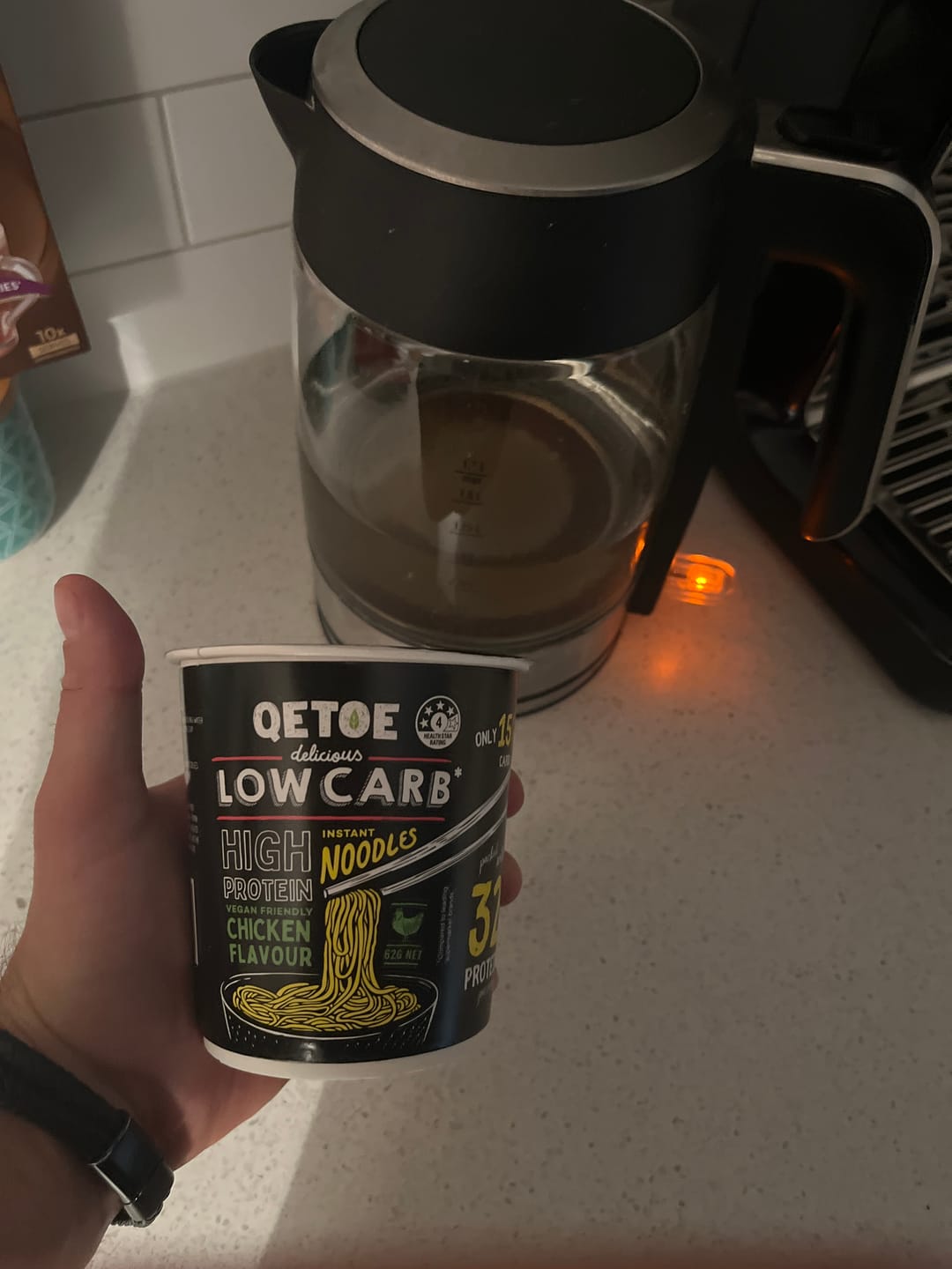 Customer photo review of Qetoe Low Carb High Protein Instant Cup Noodle - COMBO 12 PACK