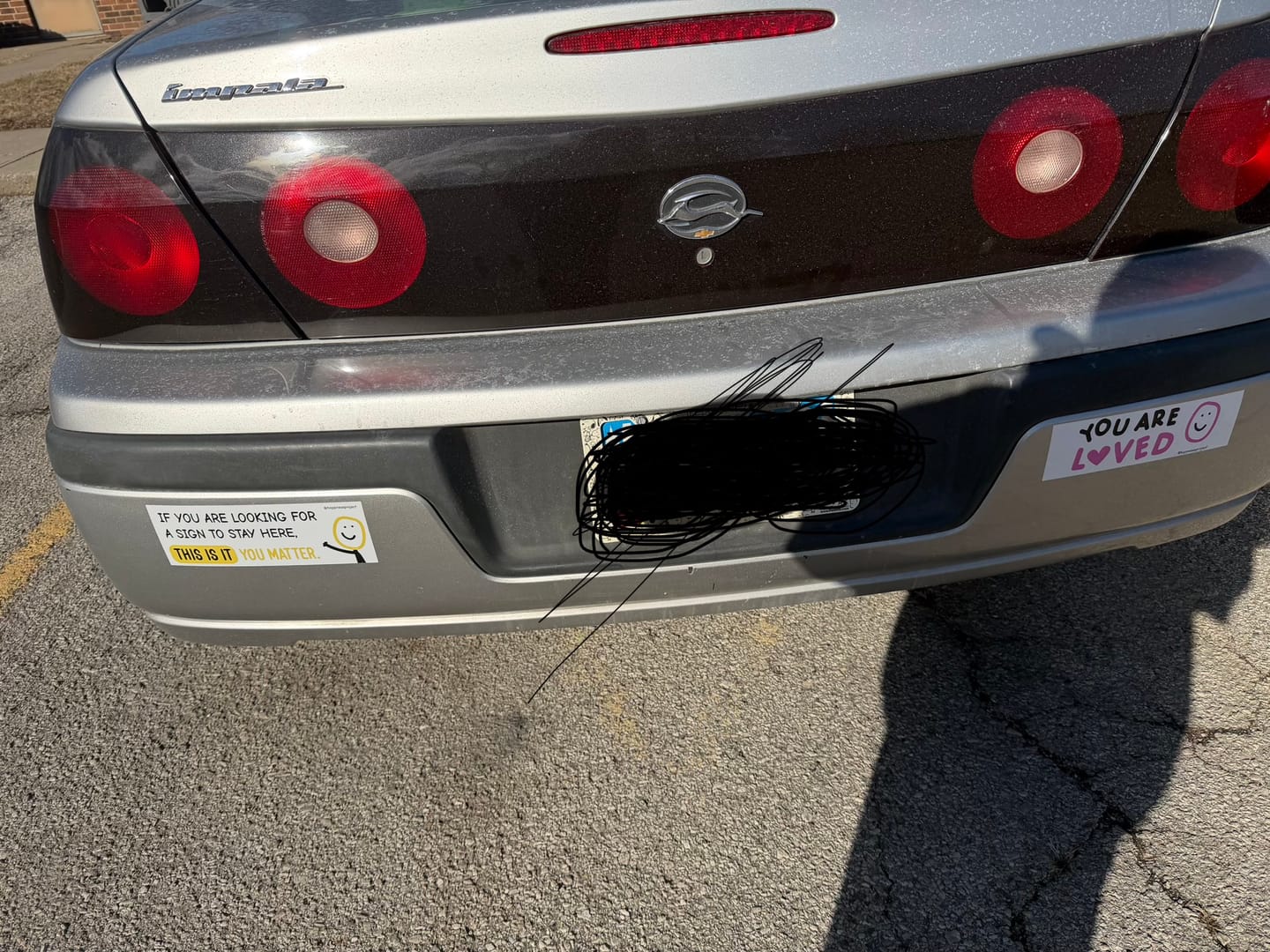 Customer photo review of You Are Loved Bumper Sticker