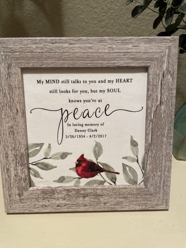 Customer photo review of Personalized My Soul Knows You're at Peace by Summer Snow PER170