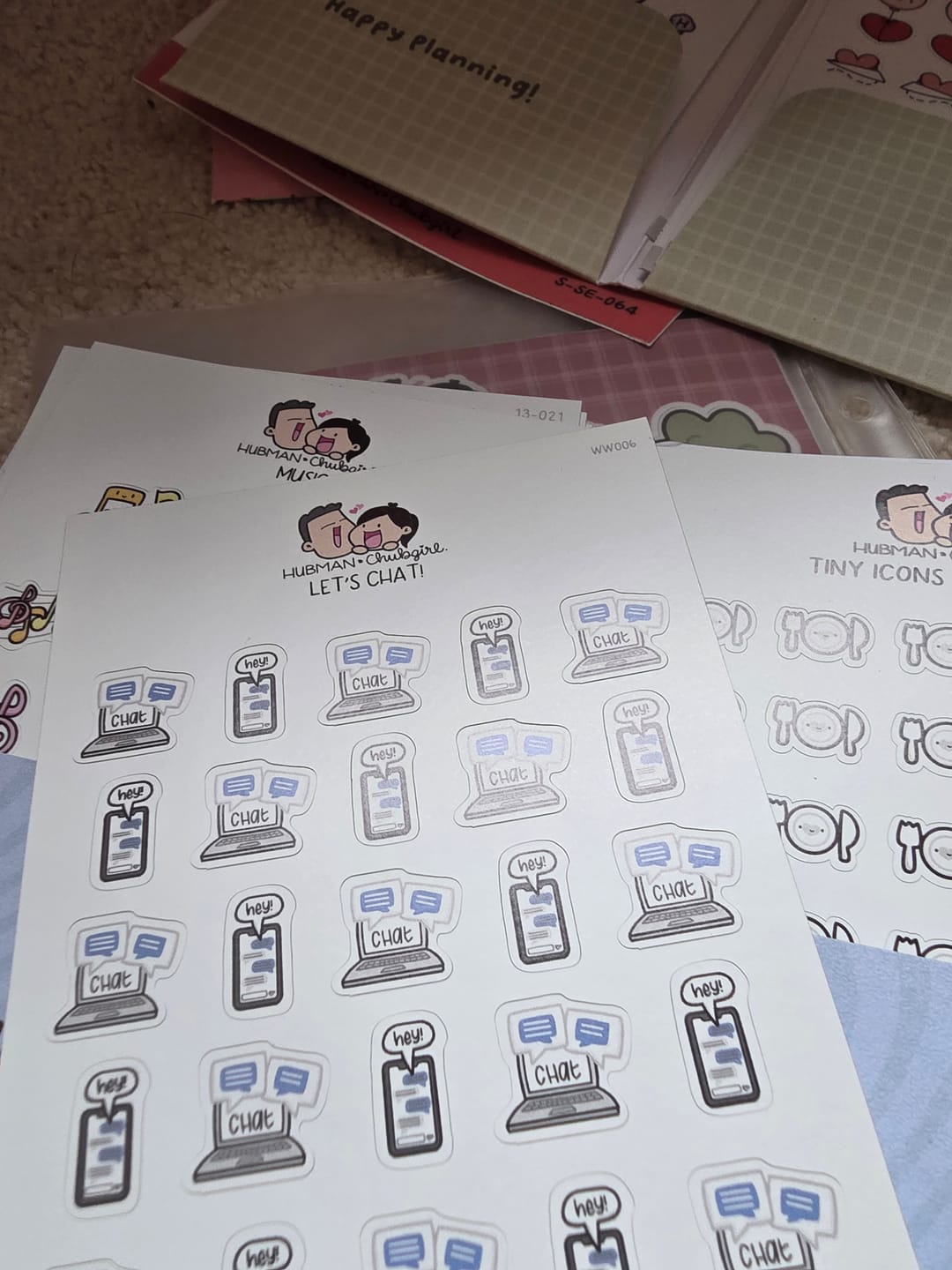 Customer photo review of Let's Chat! Planner Stickers