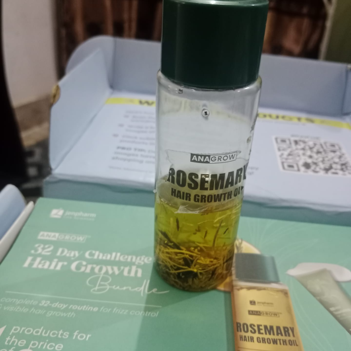 Customer photo review of 32 Day Hair Growth Challenge Bundle