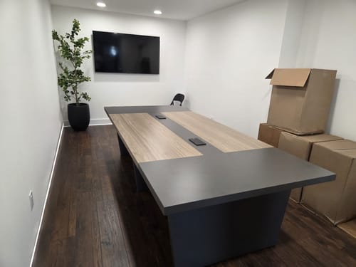 Customer photo review of Stylish and Premium Spacious Conference Table with Two-Tone Design
