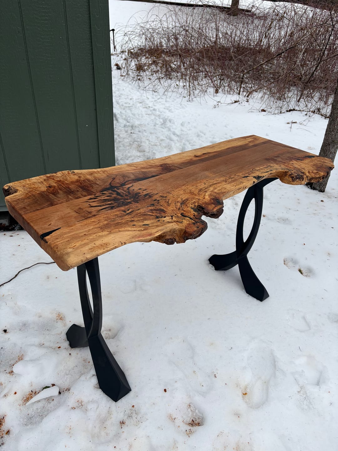 Customer photo review of Console Table Legs 207 Curva 28" H Metal Furniture for Modern Custom Style