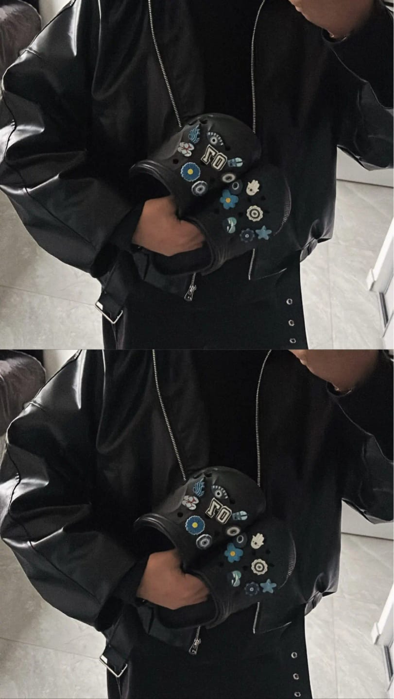Customer photo review of Carine Leather Moto Jacket