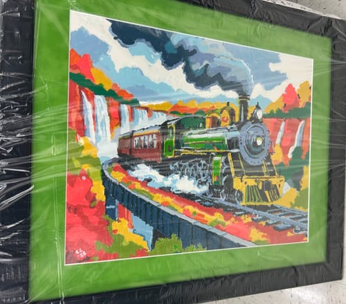 Customer photo review of Vintage Steam Train Through Autumn Canyon - Paint by Numbers Kit
