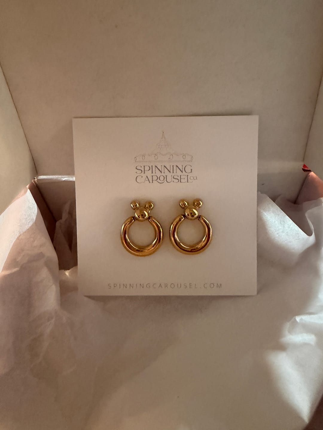 Customer photo review of Mini Leader of the Club Earrings