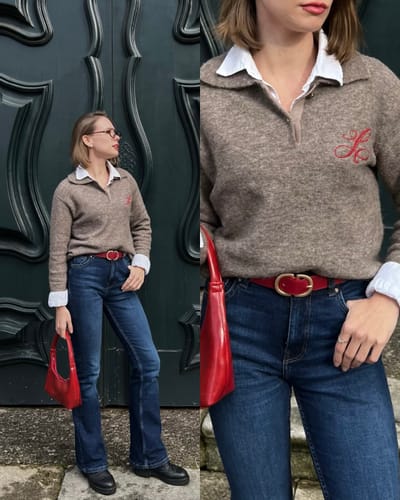 Customer photo review of Wool-Alpaca Polo Sweater