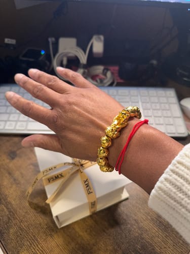 Customer photo review of Prestige Dragon's Wealth – Gold Pixiu Bracelet