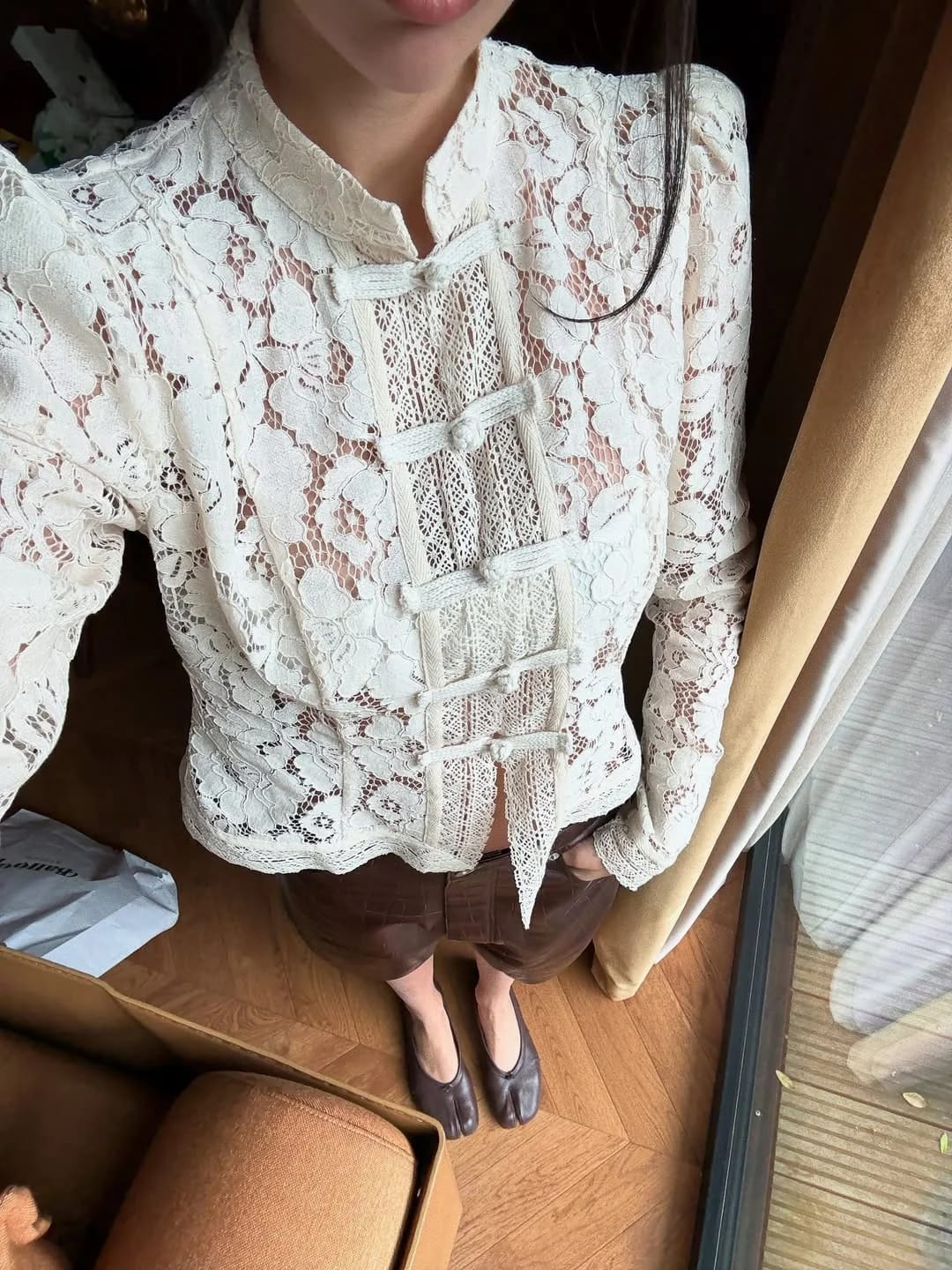 Customer photo review of Claire Elegant Lace Blouse