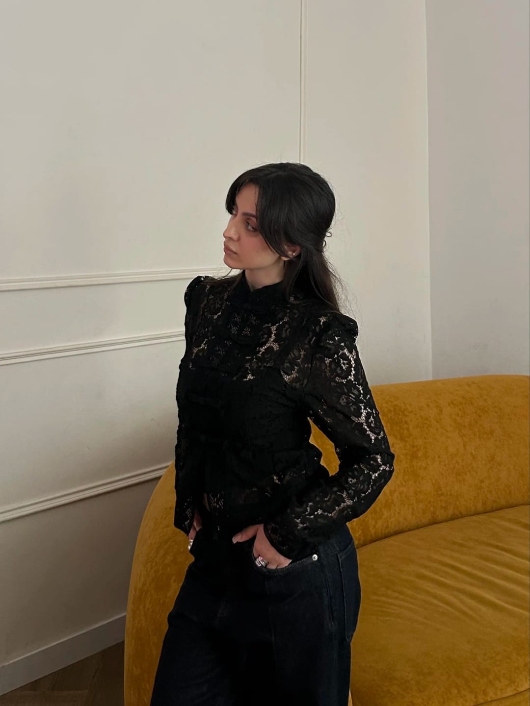 Customer photo review of Claire Elegant Lace Blouse