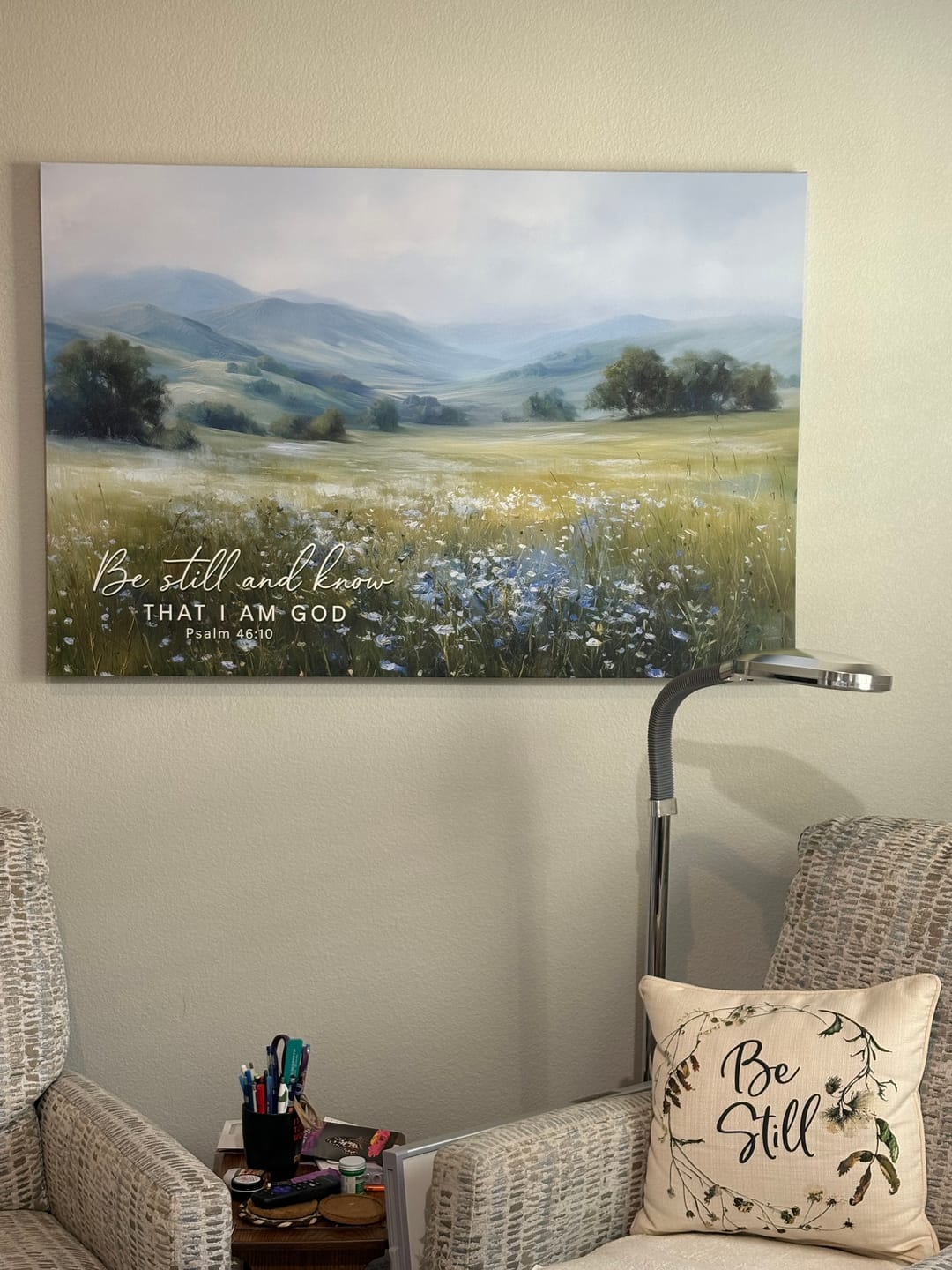 Customer photo review of Be Still And Know That I Am God Psalm 46:10 Wall Art Canvas Print