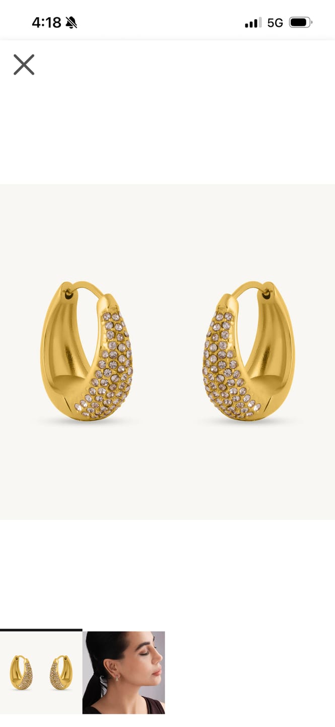Customer photo review of Gleam Line Minimal Hug Hoops