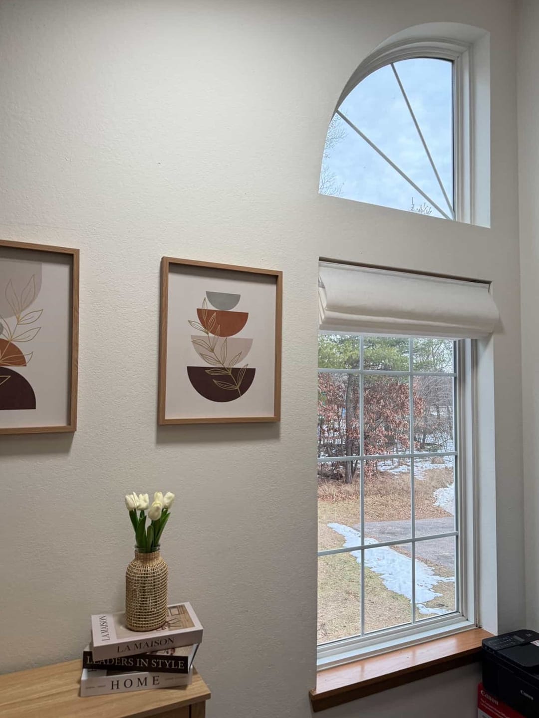Customer photo review of Elegant Light Filtering Roman Shade