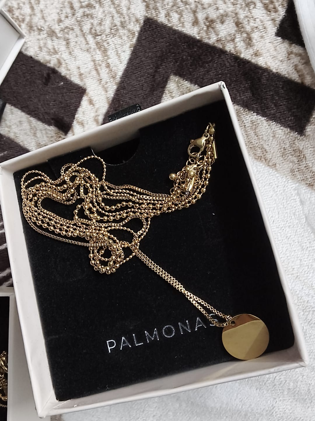Customer photo review of Round Belle Three Layer Necklace