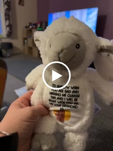 Customer video review of A Cuddle from Heaven Personalised Photo Teddy Bear