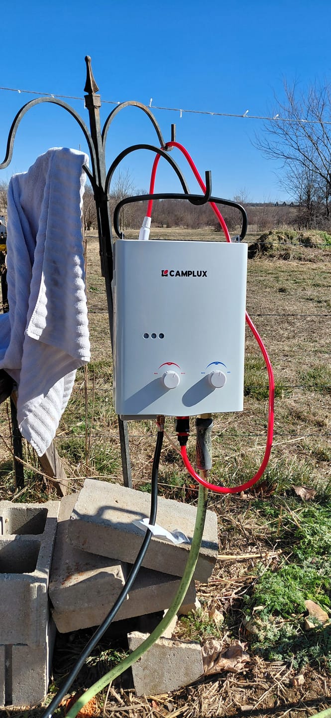 Customer photo review of Camplux AY132 Portable Propane Water Heater