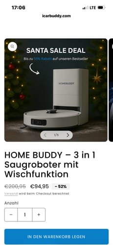 Customer photo review of HOME BUDDY –  3 in 1 Saugroboter mit Wischfunktion
