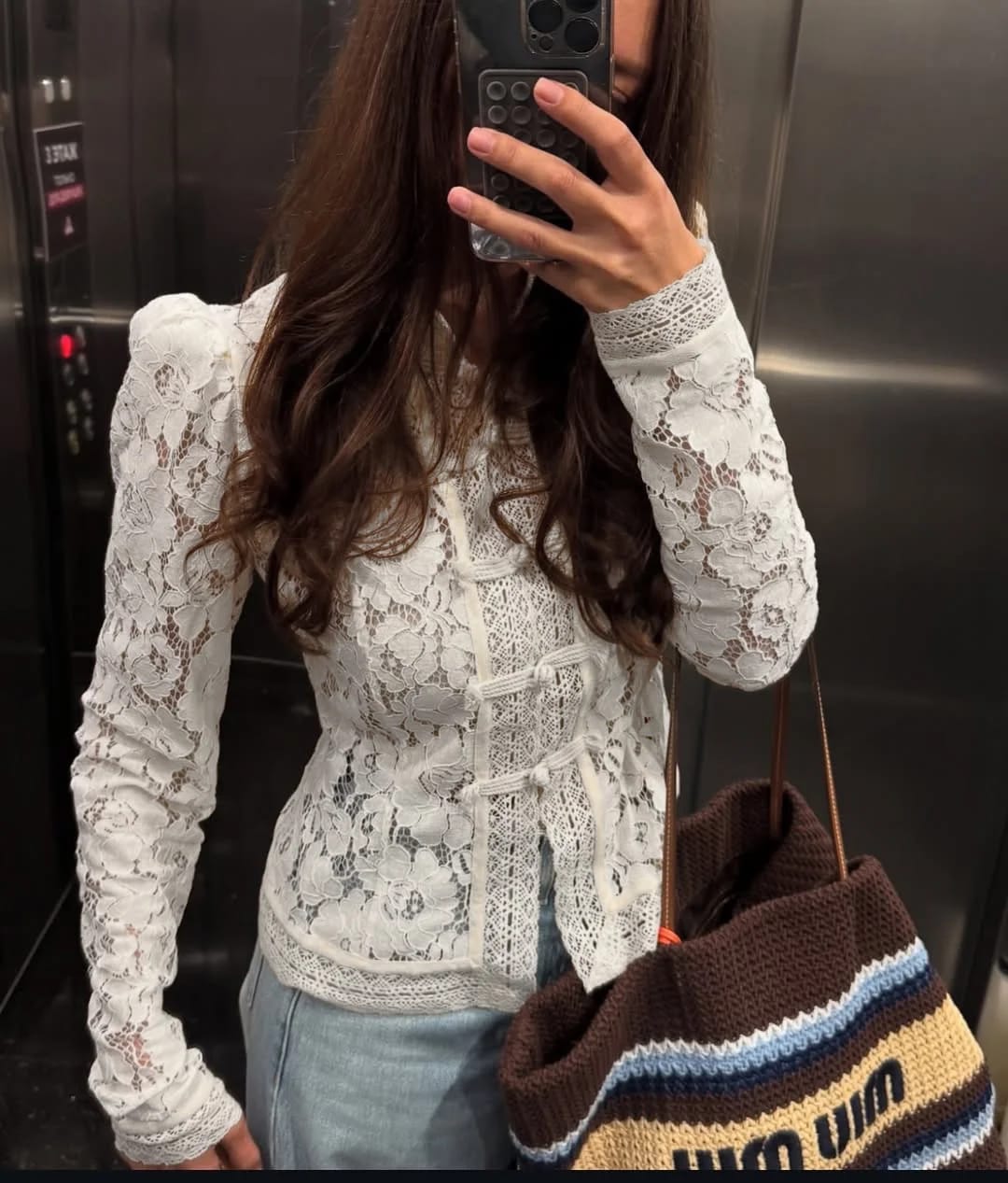 Customer photo review of Claire Elegant Lace Blouse