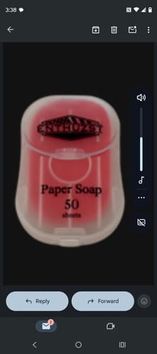 Customer photo review of PAPER SOAP