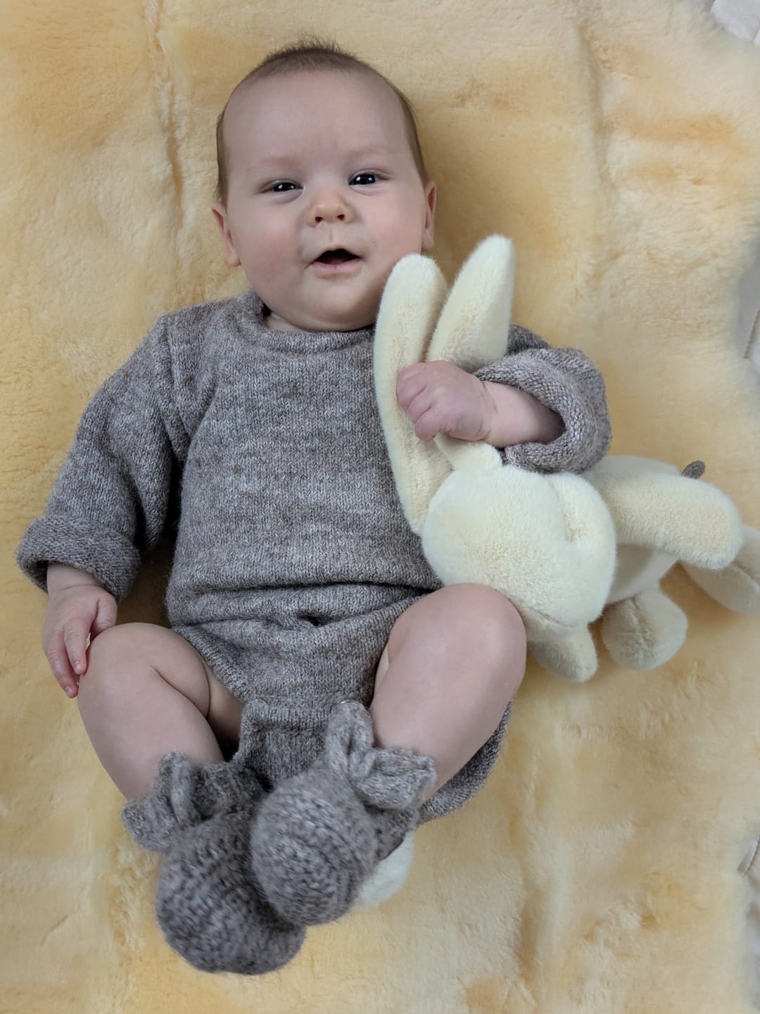 Customer photo review of Luna + Luca Cozy Bunny Romper