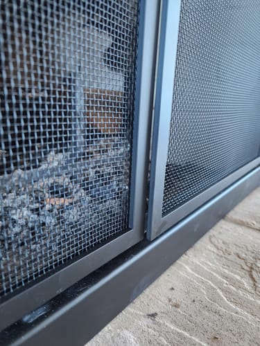 Customer photo review of Mesh Masonry & Prefab Fireplace Doors