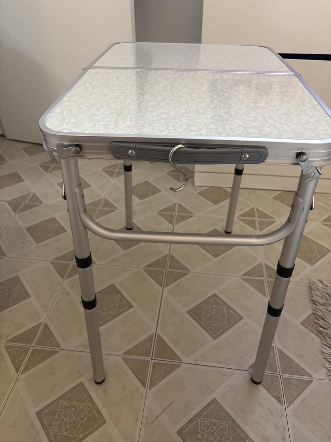 Customer photo review of Adjustable Height Folding Camping Table – Portable Aluminum Picnic Desk