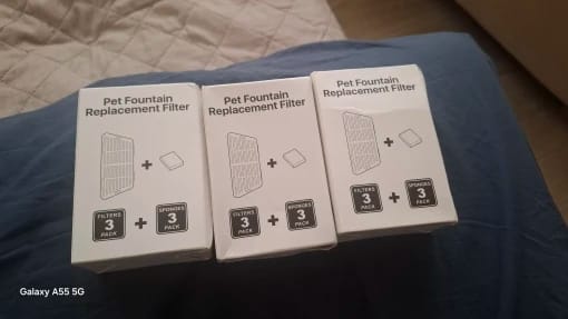 Customer photo review of ROJECO Water Fountain Replaceable Filter For 2.2L Wireless Cat Water Fountain