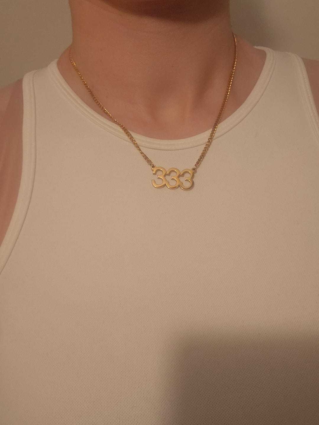 Customer photo review of Angel Number Necklace w/ Cuban Chain