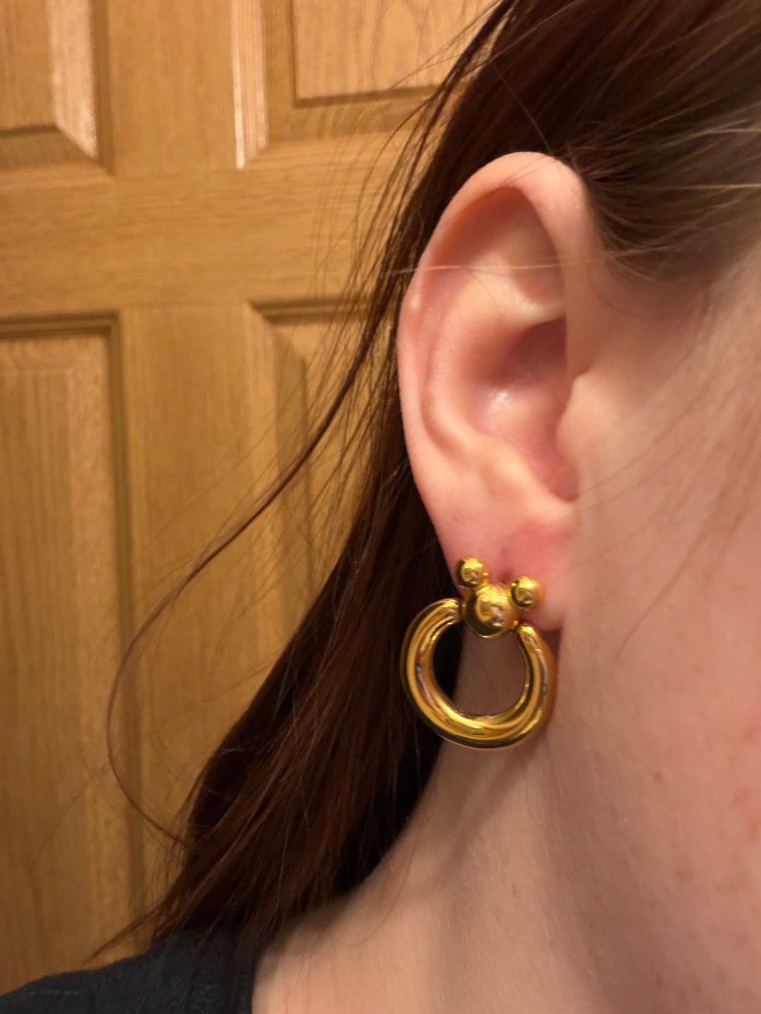 Customer photo review of Leader of the Club Earrings