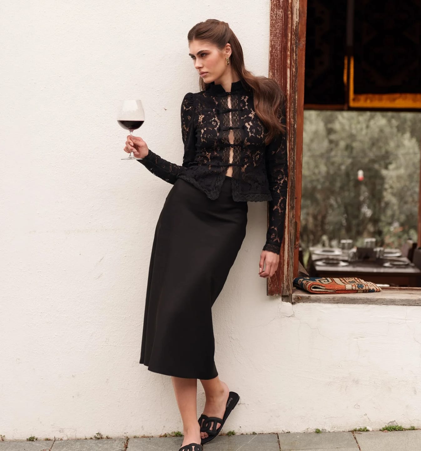 Customer photo review of Claire Elegant Lace Blouse
