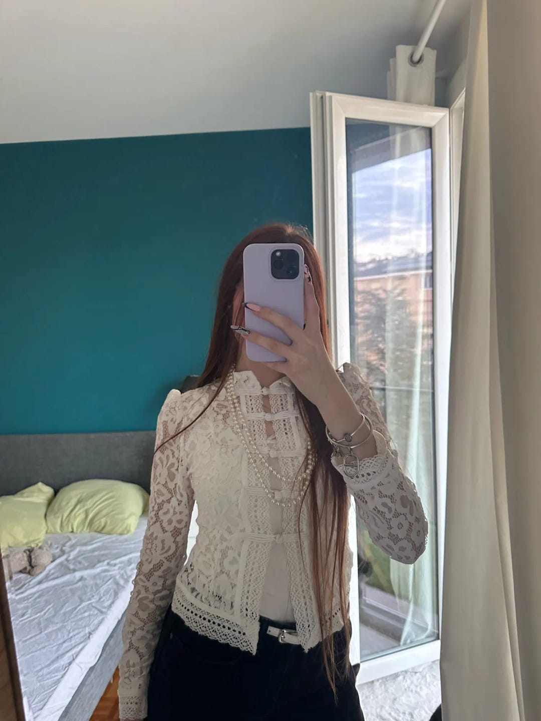 Customer photo review of Claire Elegant Lace Blouse