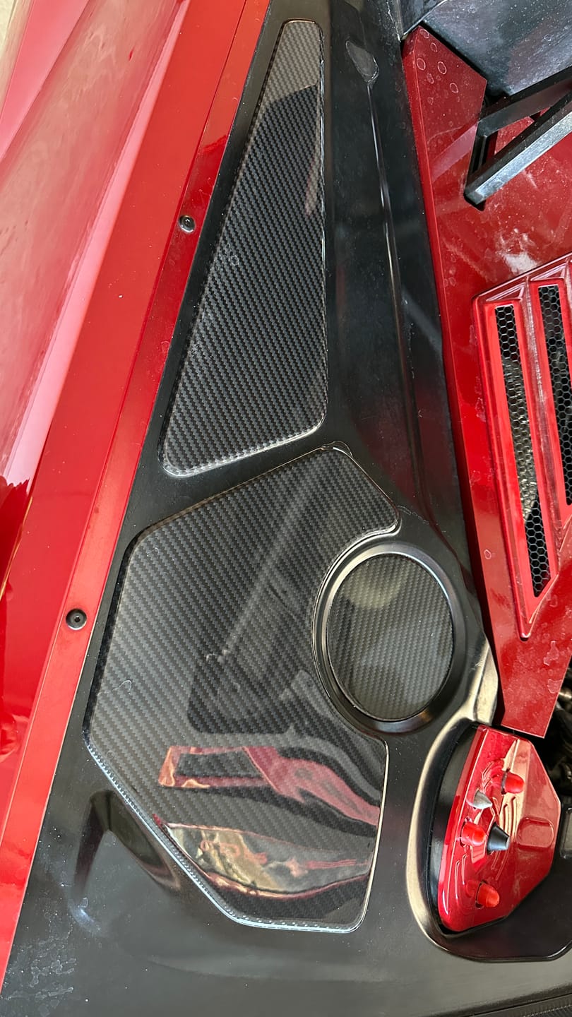 Customer photo review of Corvette C8 Engine Bay DRY CARBON FIBER Panel Accent Covers