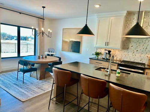 Customer photo review of Earthy Cliffs Abstract Canvas Art