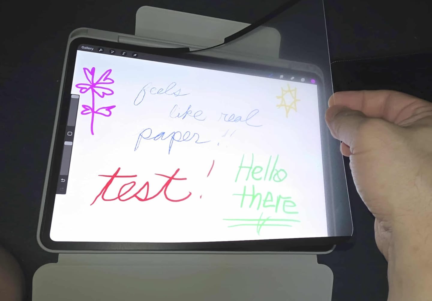 Customer photo review of AR+ Paper feel Screen Protector for iPad