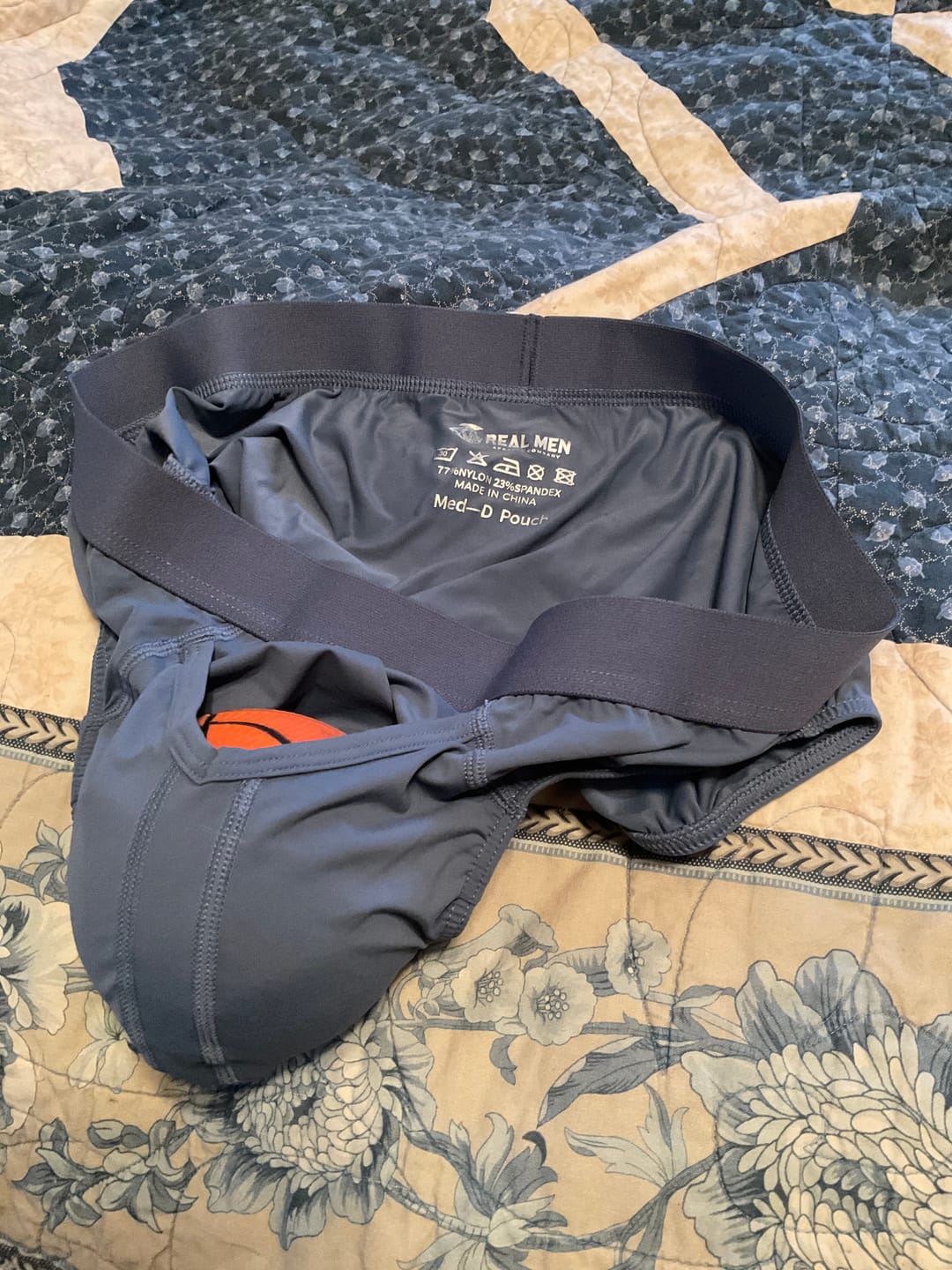 Customer photo review of Brushed Nylon 0in Briefs V-Fly 3pk Black/Denim/Gray
