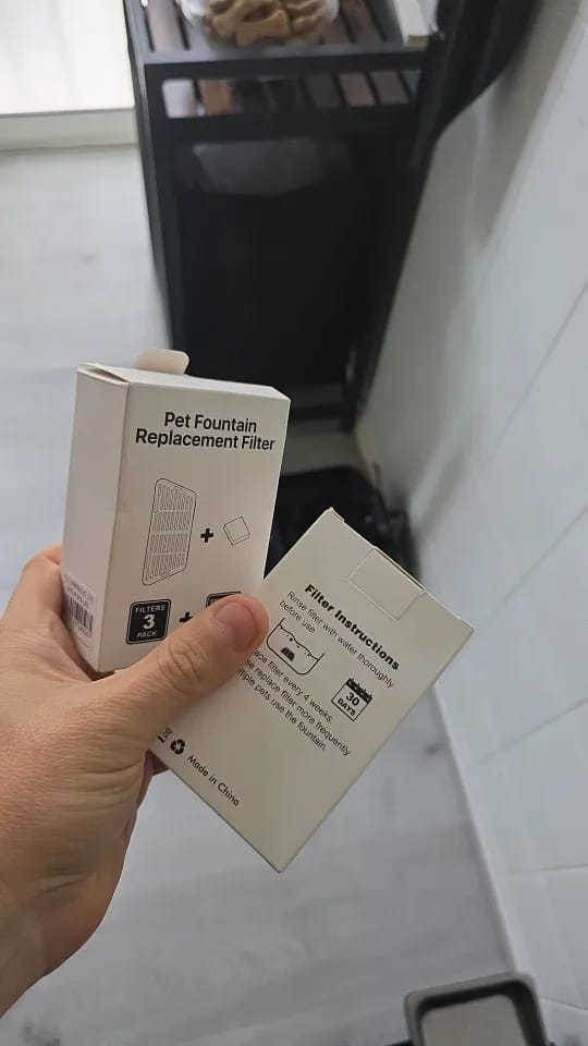 Customer photo review of ROJECO Water Fountain Replaceable Filter For 2.2L Wireless Cat Water Fountain