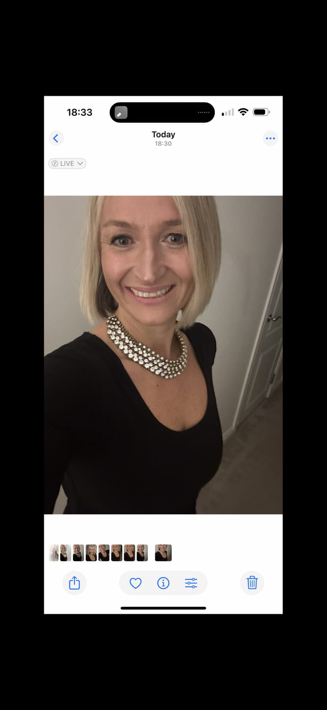 Customer photo review of Long Sleeve Plunge Neck 'Grace' Bodysuit - Black