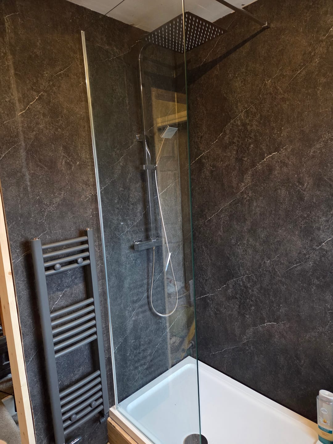 Customer photo review of 10mm Pietra Marble Ultra Matt Shower Panel 1M x 2.4M