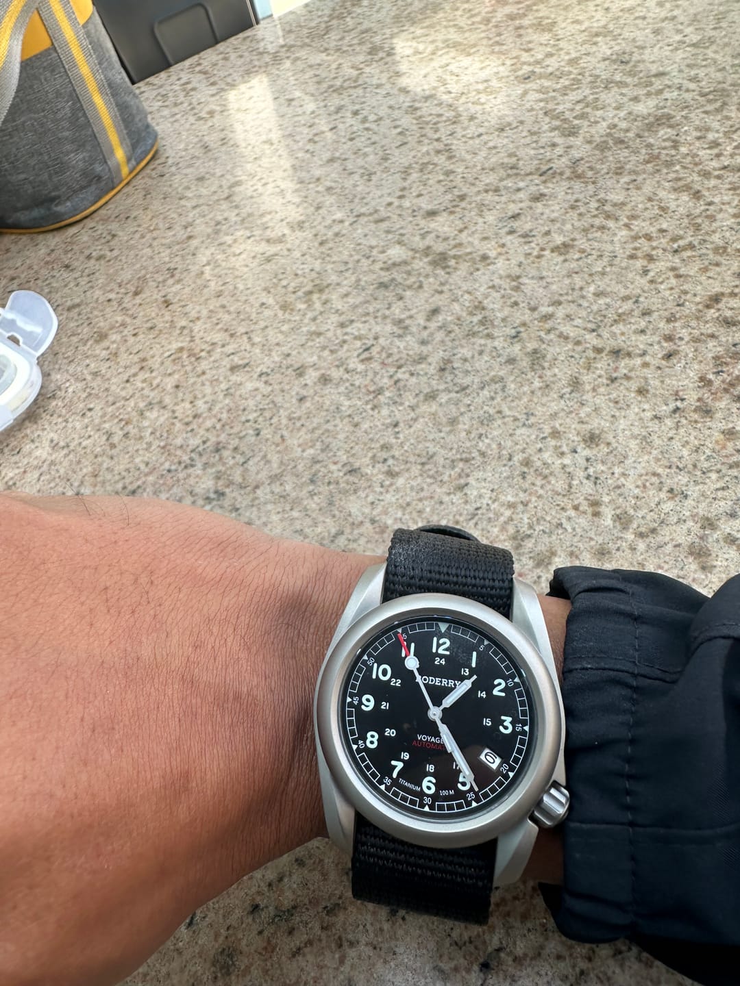 Customer photo review of VOYAGER - 100M Waterproof Titanium Automatic Field Watch | Black