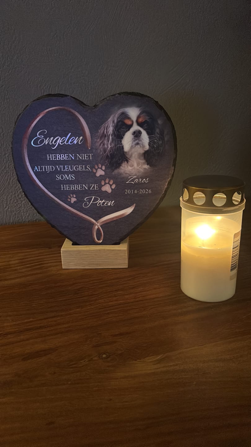 Customer photo review of Engelen hebben poten - Gepersonaliseerde leisteen hart