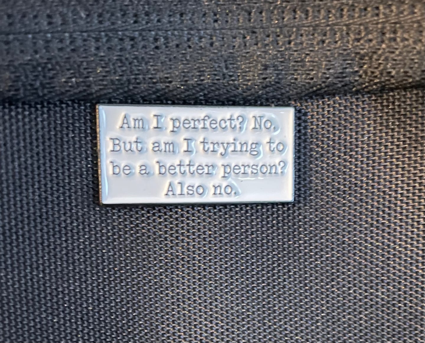 Customer photo review of Pin Am I perfect?