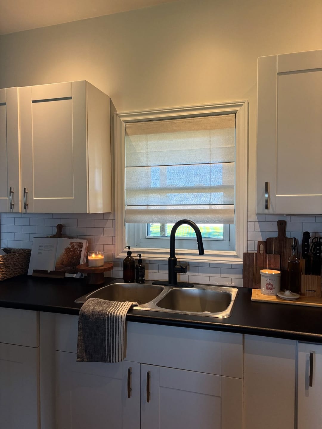 Customer photo review of Tuscany Rustic Light Filtering Roman Shade