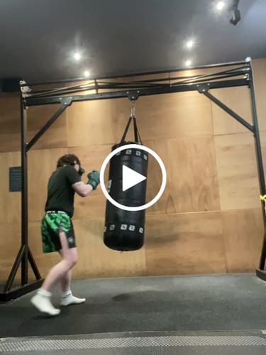 Customer video review of Eryx Green Flatline High Split MMA Shorts