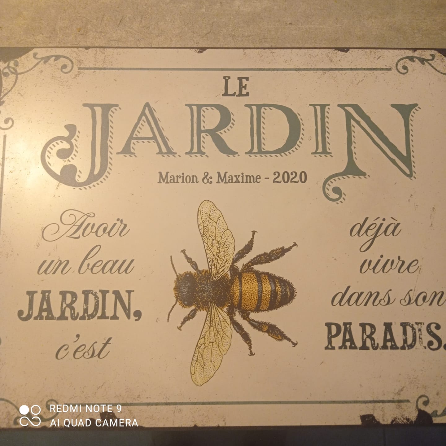 Customer photo review of Joie dans le jardin – Outdoor-Pancarte de porte