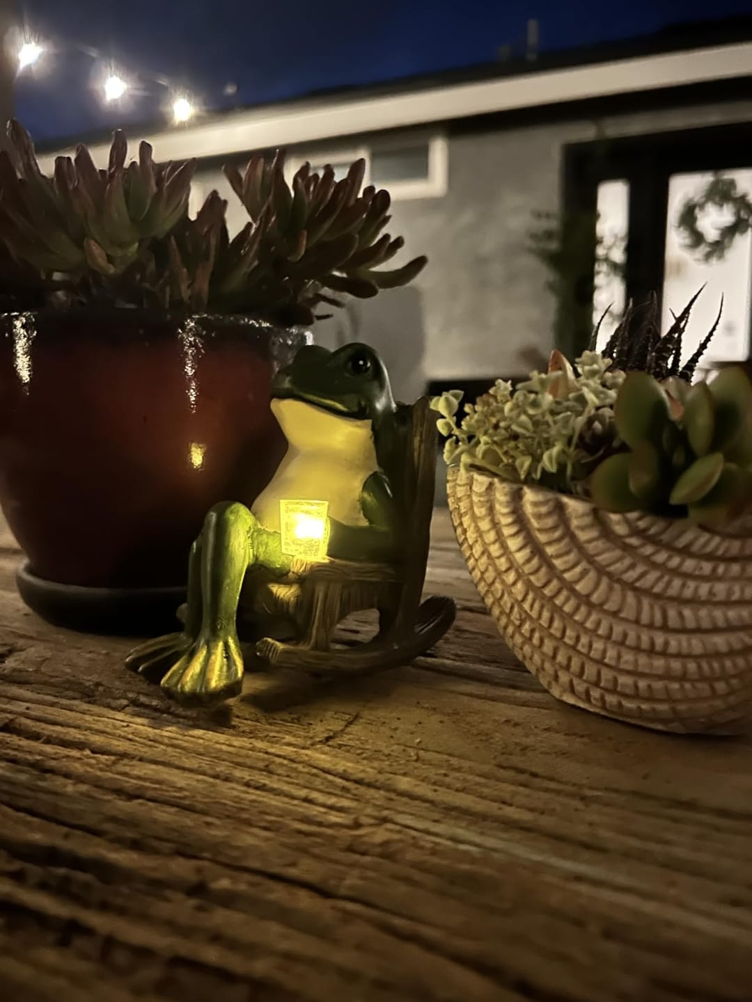 Customer photo review of Solar Mini Frosch Gartenfigur – Leuchtende Outdoor Deko