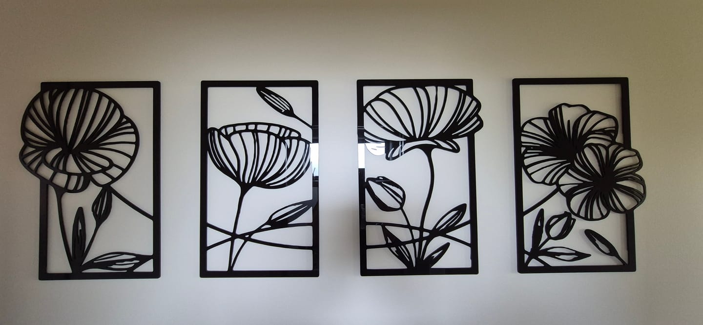 Customer photo review of Four Piece Flower Wall Art Set